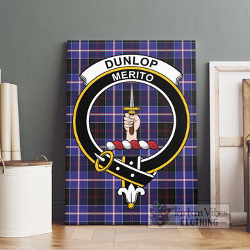 Dunlop Modern Tartan Canvas Print Wall Art with Family Crest