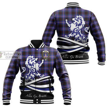 Dunlop Modern Tartan Baseball Jacket with Alba Gu Brath Regal Lion Emblem