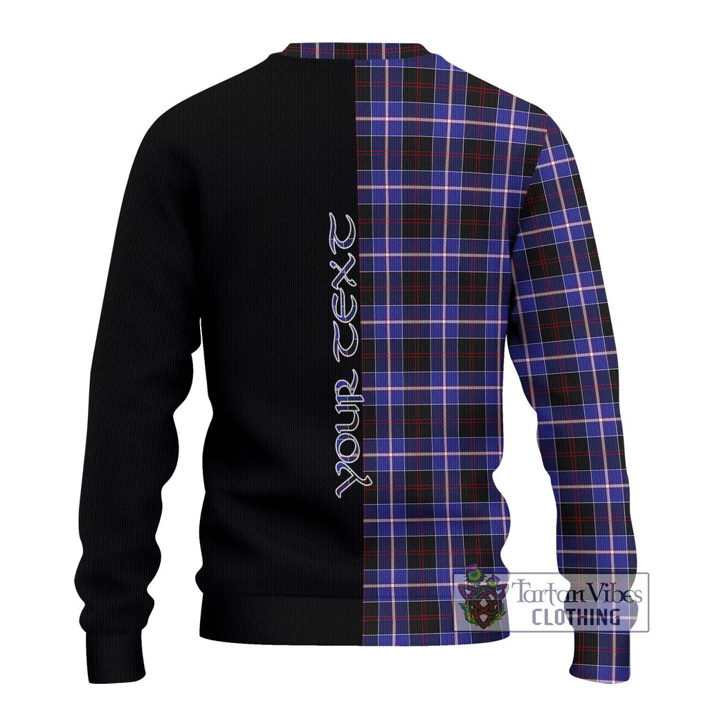 Dunlop Modern Tartan Knitted Sweater with Family Crest and Half Of Me Style - Tartanvibesclothing Shop