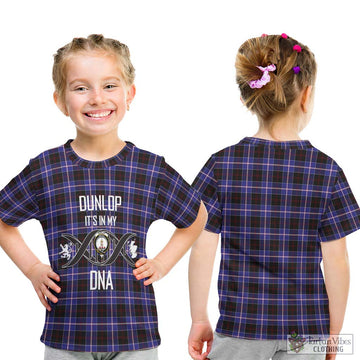 Dunlop Modern Tartan Kid T-Shirt with Family Crest DNA In Me Style