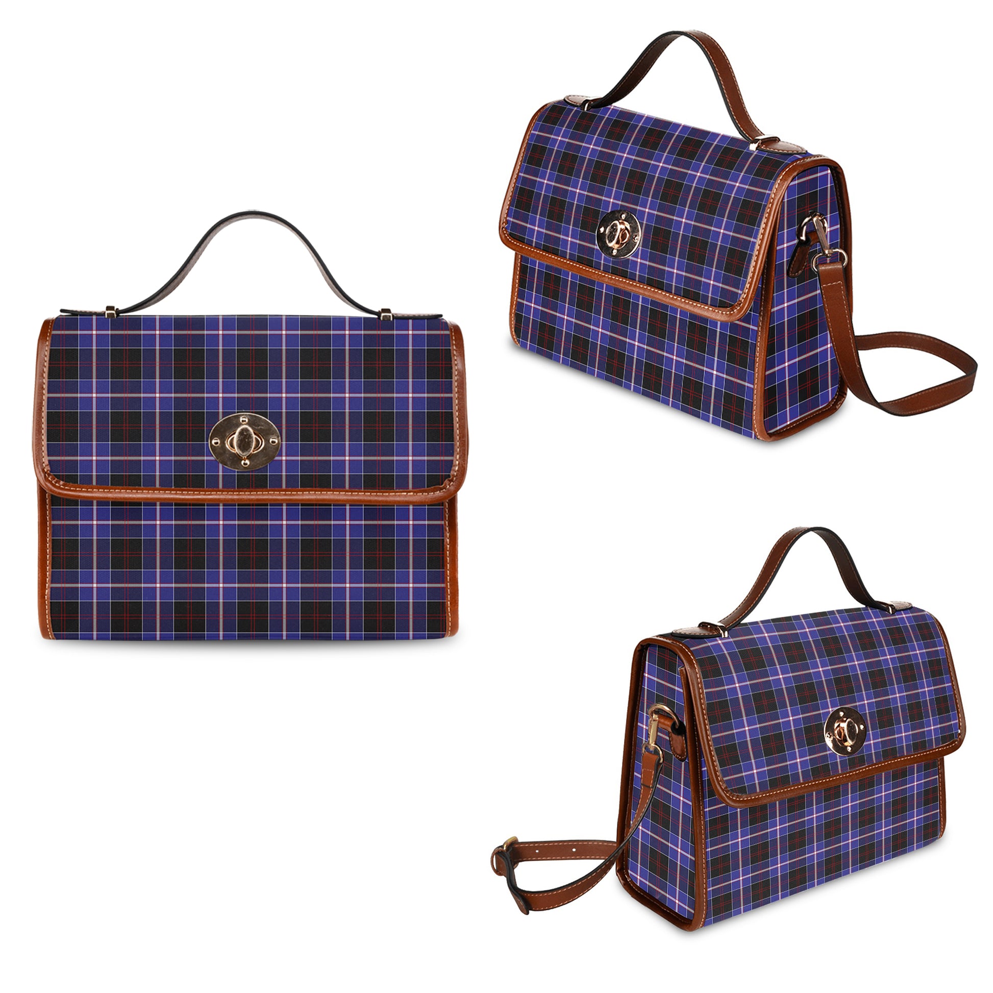 dunlop-modern-tartan-leather-strap-waterproof-canvas-bag