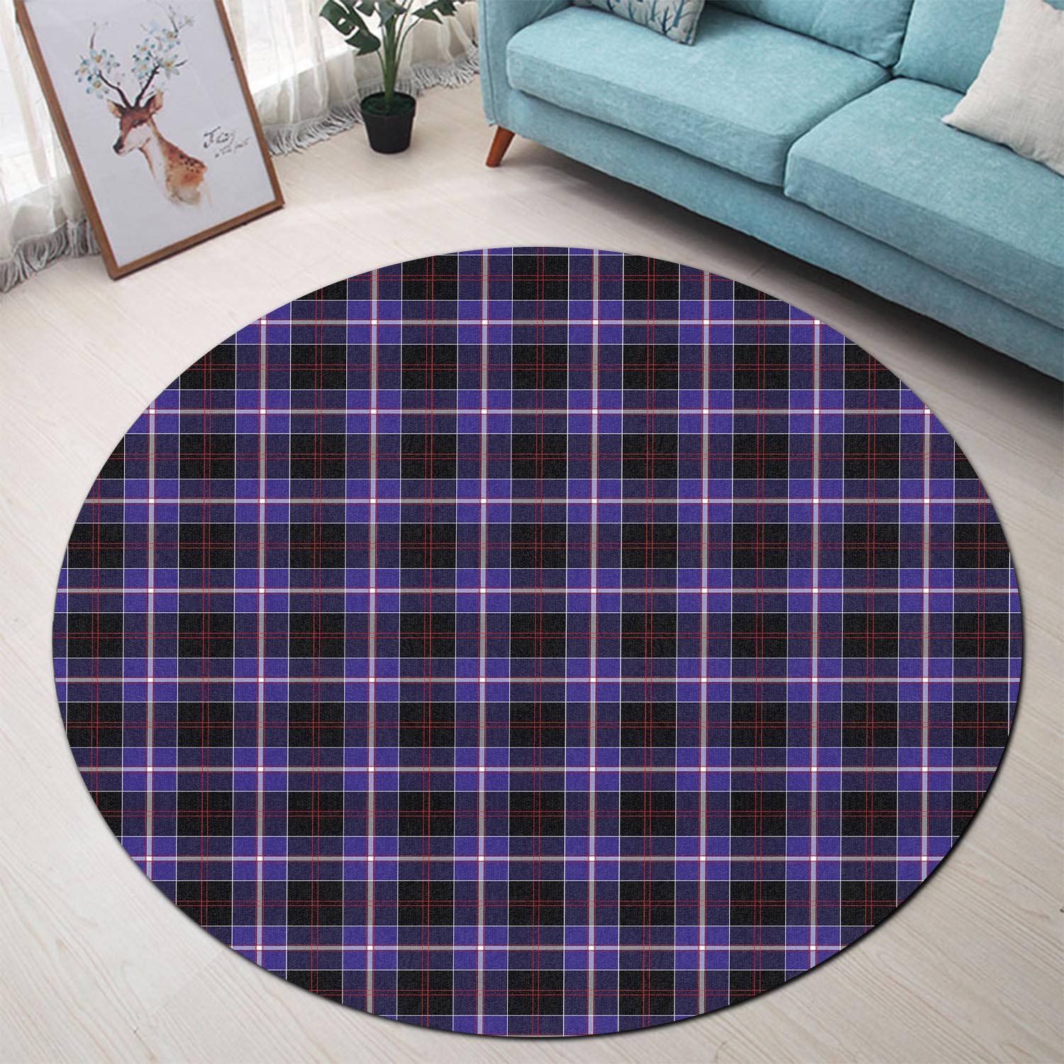 Dunlop Modern Tartan Round Rug - Tartanvibesclothing