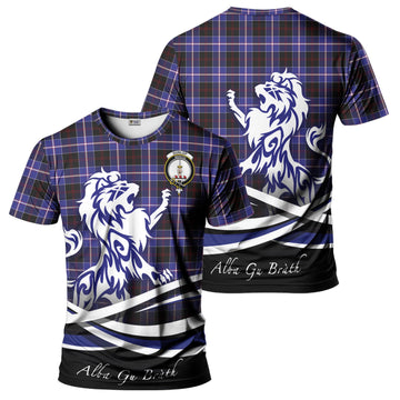 Dunlop Modern Tartan T-Shirt with Alba Gu Brath Regal Lion Emblem