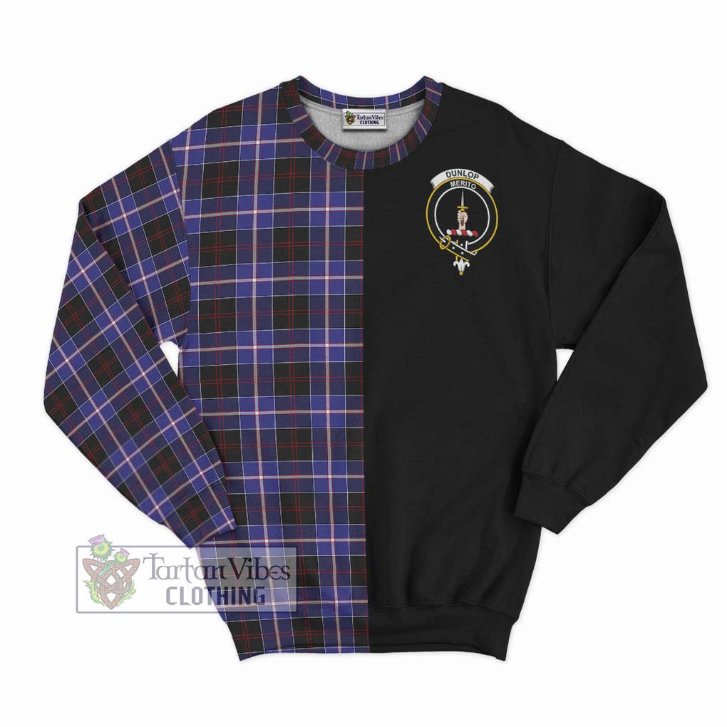 Dunlop Modern Tartan Sweatshirt with Family Crest and Half Of Me Style - Tartanvibesclothing Shop