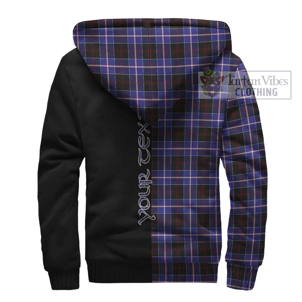 Dunlop Modern Tartan Sherpa Hoodie with Family Crest and Half Of Me Style - Tartanvibesclothing Shop