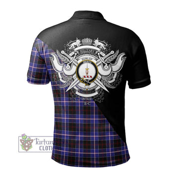 Dunlop Modern Tartan Polo Shirt with Family Crest and Military Logo Style