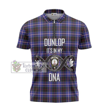 Dunlop Modern Tartan Zipper Polo Shirt with Family Crest DNA In Me Style