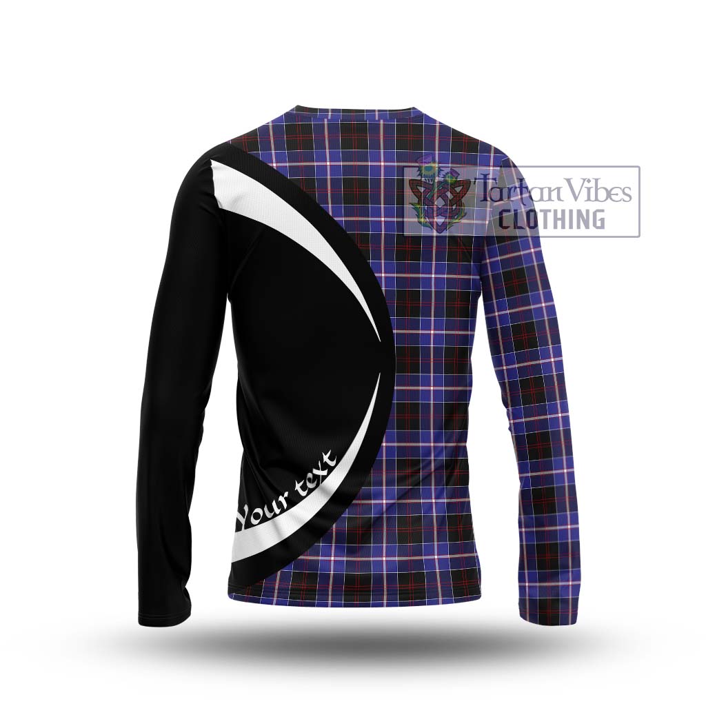 Dunlop Modern Tartan Long Sleeve T-Shirt with Family Crest Circle Style - Tartan Vibes Clothing