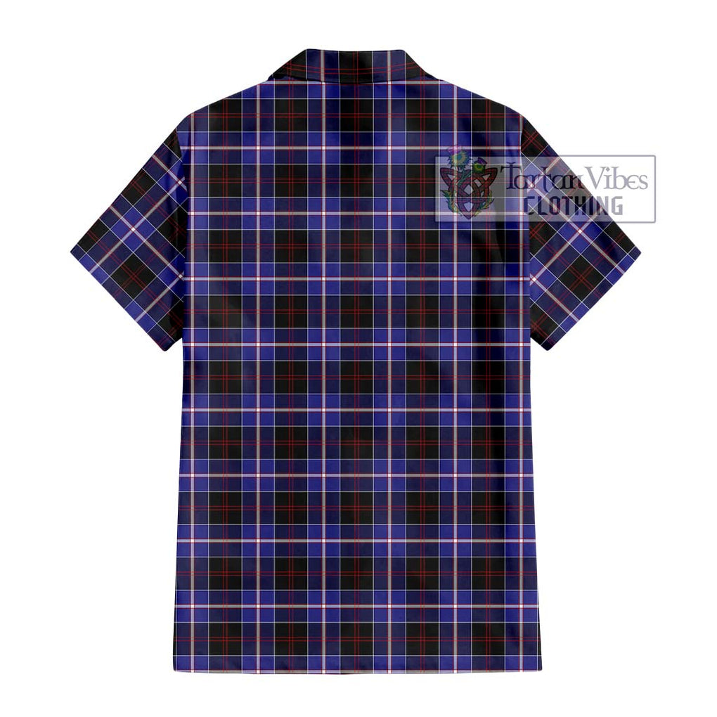 Dunlop Modern Tartan Short Sleeve Button Shirt with Family Crest DNA In Me Style - Tartanvibesclothing Shop