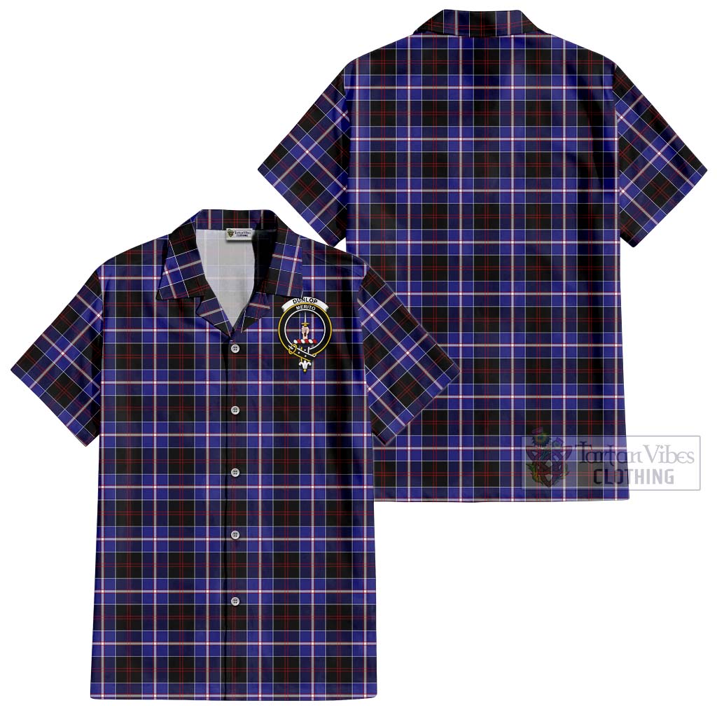 Tartan Vibes Clothing Dunlop Modern Tartan Cotton Hawaiian Shirt with Family Crest