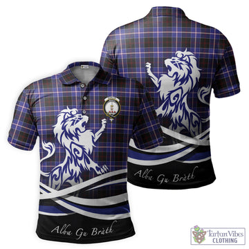 Dunlop Modern Tartan Polo Shirt with Alba Gu Brath Regal Lion Emblem