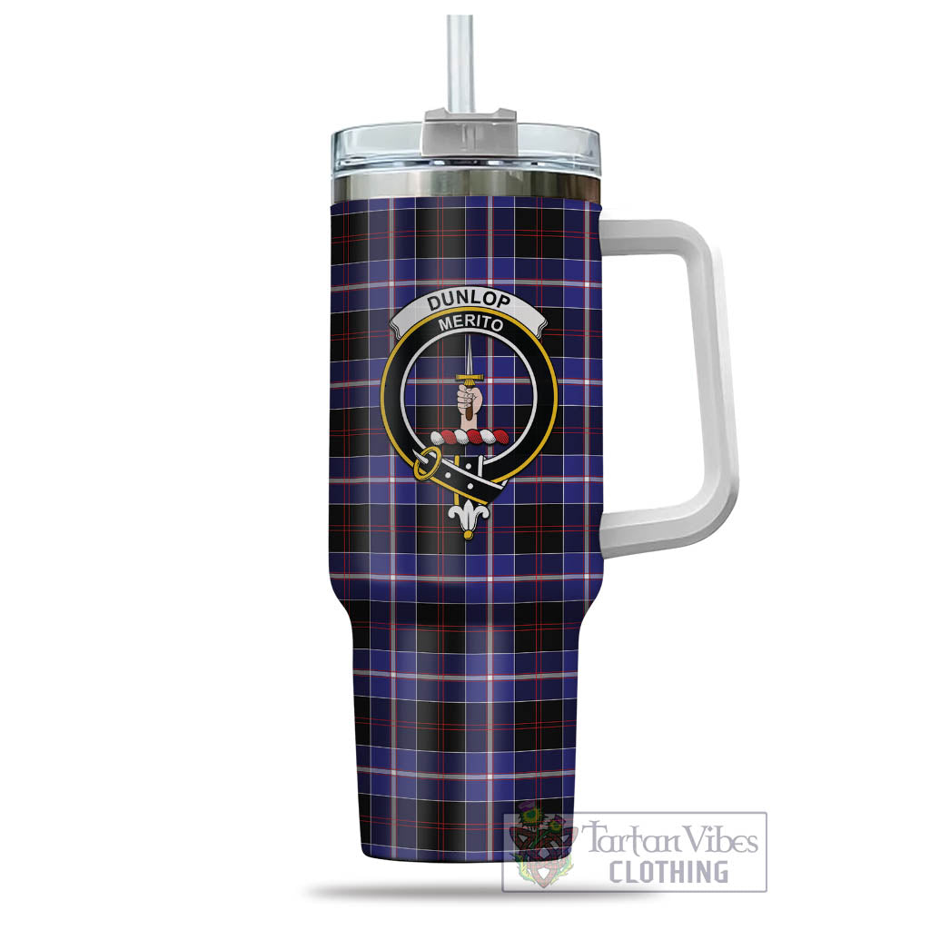 Tartan Vibes Clothing Dunlop Modern Tartan and Family Crest Tumbler with Handle
