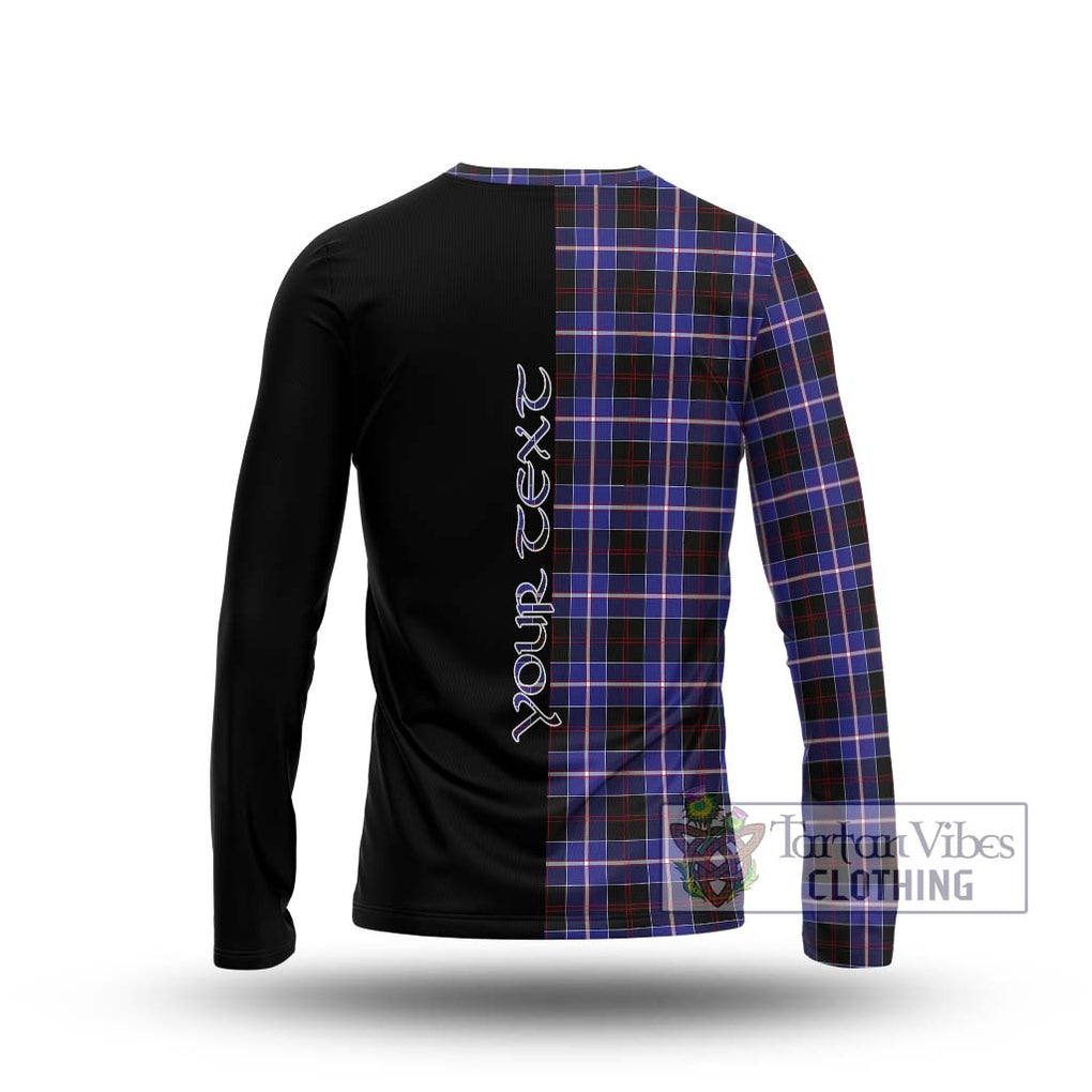 Dunlop Modern Tartan Long Sleeve T-Shirt with Family Crest and Half Of Me Style - Tartanvibesclothing Shop