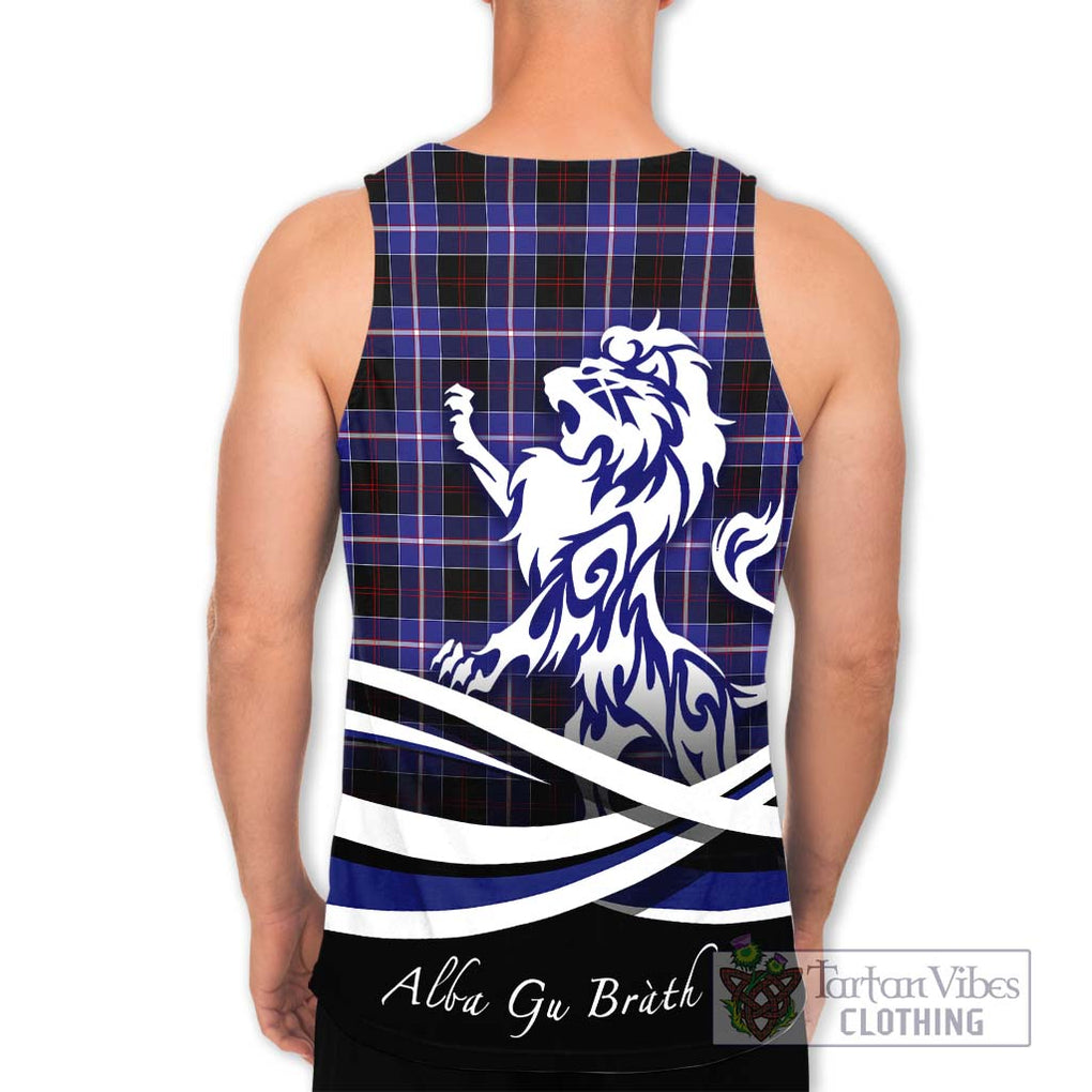 Dunlop Modern Tartan Men's Tank Top with Alba Gu Brath Regal Lion Emblem - Tartanvibesclothing Shop