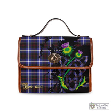 Dunlop Modern Tartan Waterproof Canvas Bag with Scotland Map and Thistle Celtic Accents