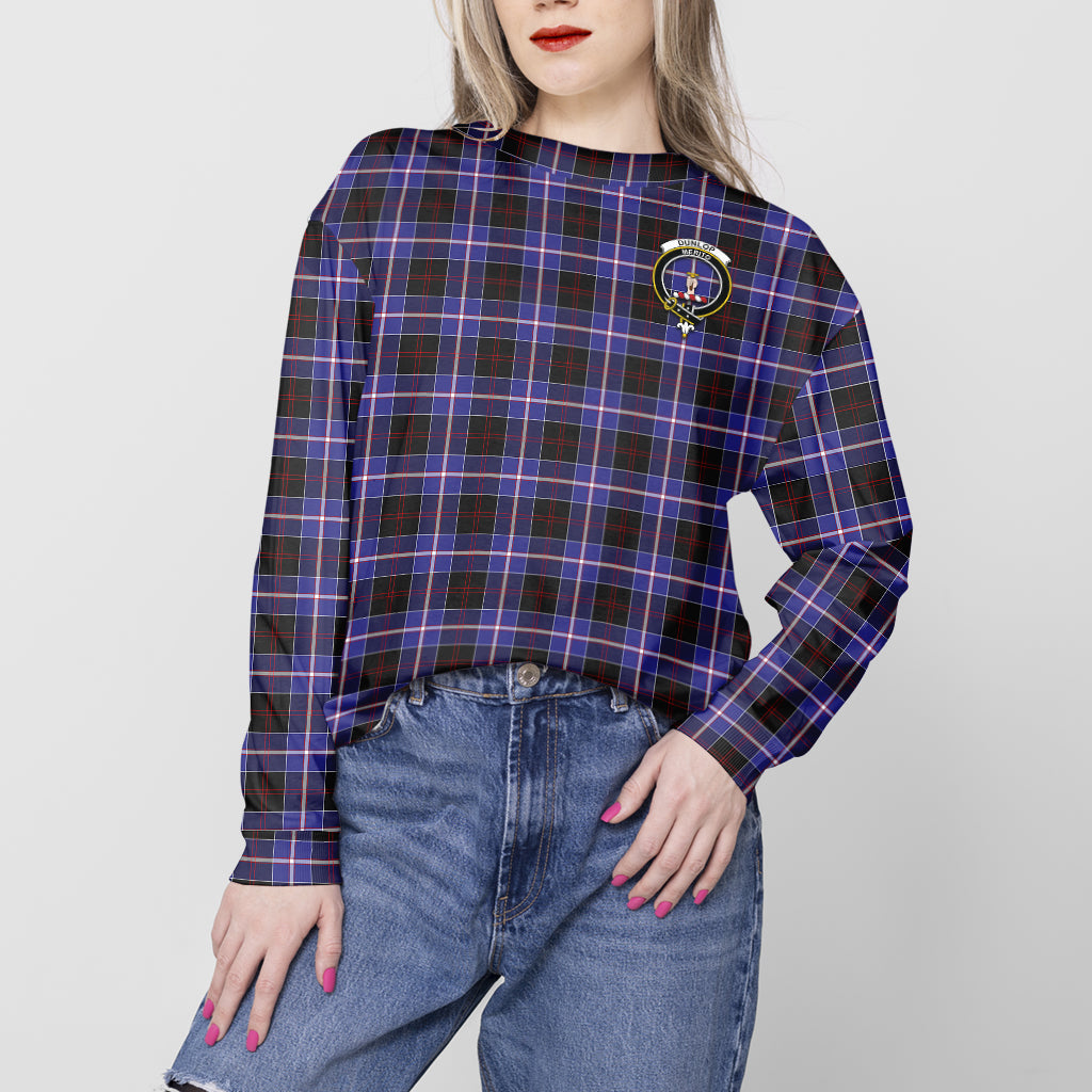 Dunlop Modern Tartan Sweatshirt with Family Crest - Tartan Vibes Clothing