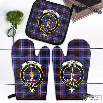 Dunlop Modern Tartan Combo Oven Mitt & Pot-Holder with Family Crest