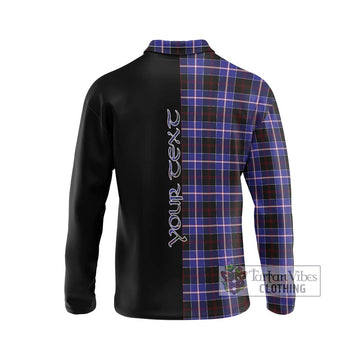 Dunlop Modern Tartan Long Sleeve Polo Shirt with Family Crest and Half Of Me Style