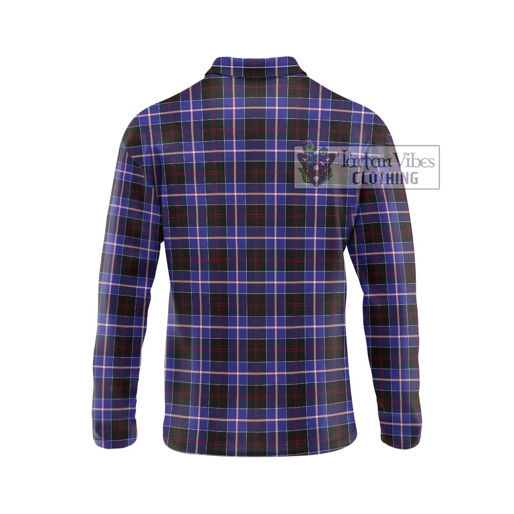 Dunlop Modern Tartan Long Sleeve Polo Shirt with Family Crest DNA In Me Style - Tartanvibesclothing Shop