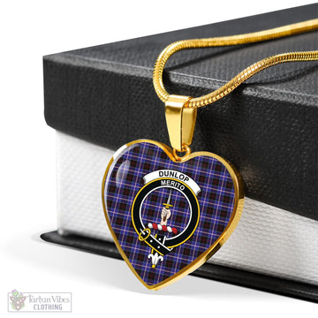 Dunlop Modern Tartan Heart Necklace with Family Crest