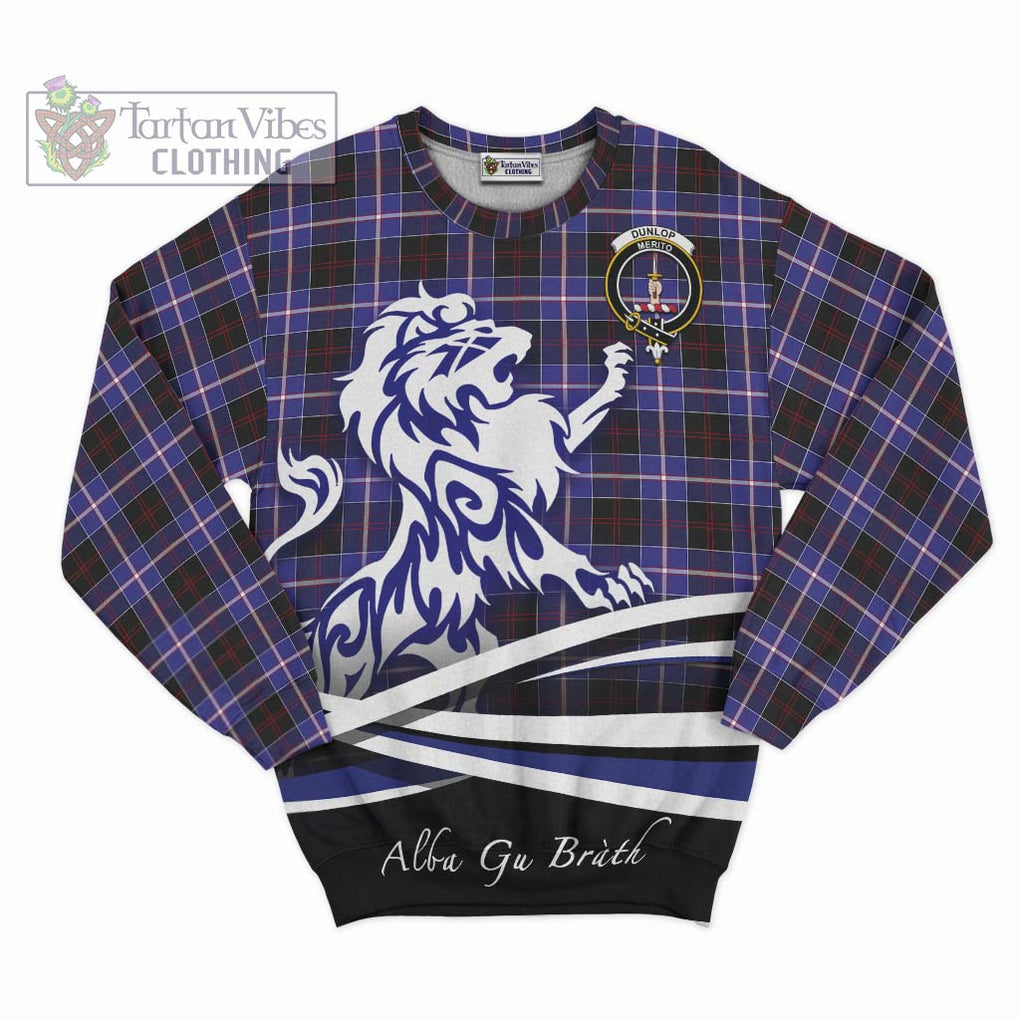 Dunlop Modern Tartan Sweatshirt with Alba Gu Brath Regal Lion Emblem - Tartanvibesclothing Shop