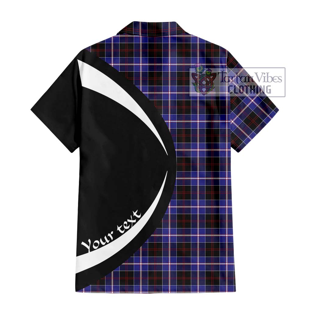 Dunlop Modern Tartan Short Sleeve Button Up with Family Crest Circle Style - Tartan Vibes Clothing