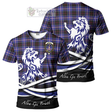 Dunlop Modern Tartan Cotton T-shirt with Alba Gu Brath Regal Lion Emblem