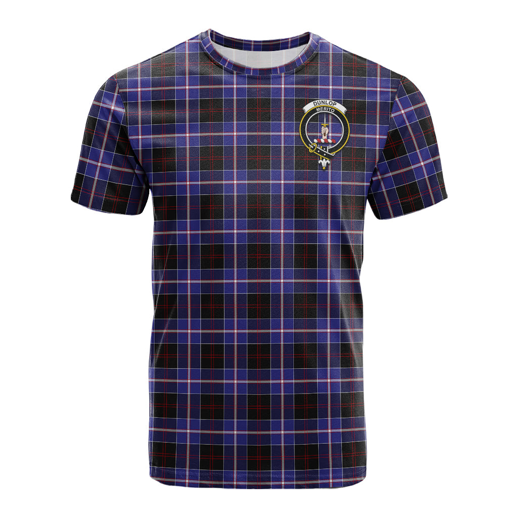 Dunlop Modern Tartan T-Shirt with Family Crest - Tartan Vibes Clothing