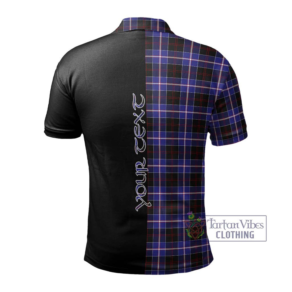 Dunlop Modern Tartan Polo Shirt with Family Crest and Half Of Me Style - Tartanvibesclothing Shop