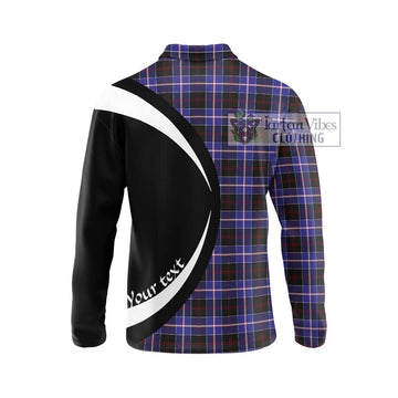 Dunlop Modern Tartan Long Sleeve Polo Shirt with Family Crest Circle Style