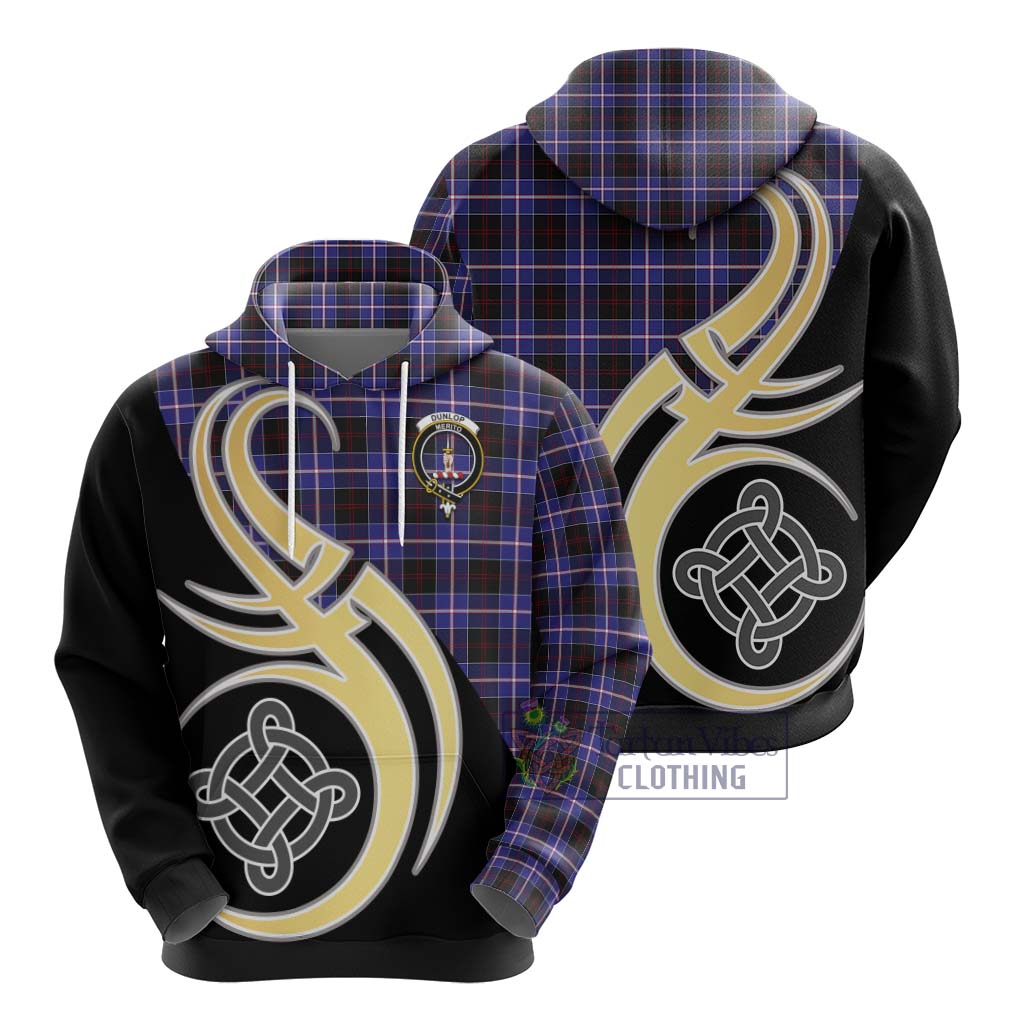 Dunlop Modern Tartan Hoodie with Family Crest and Celtic Symbol Style - Tartan Vibes Clothing