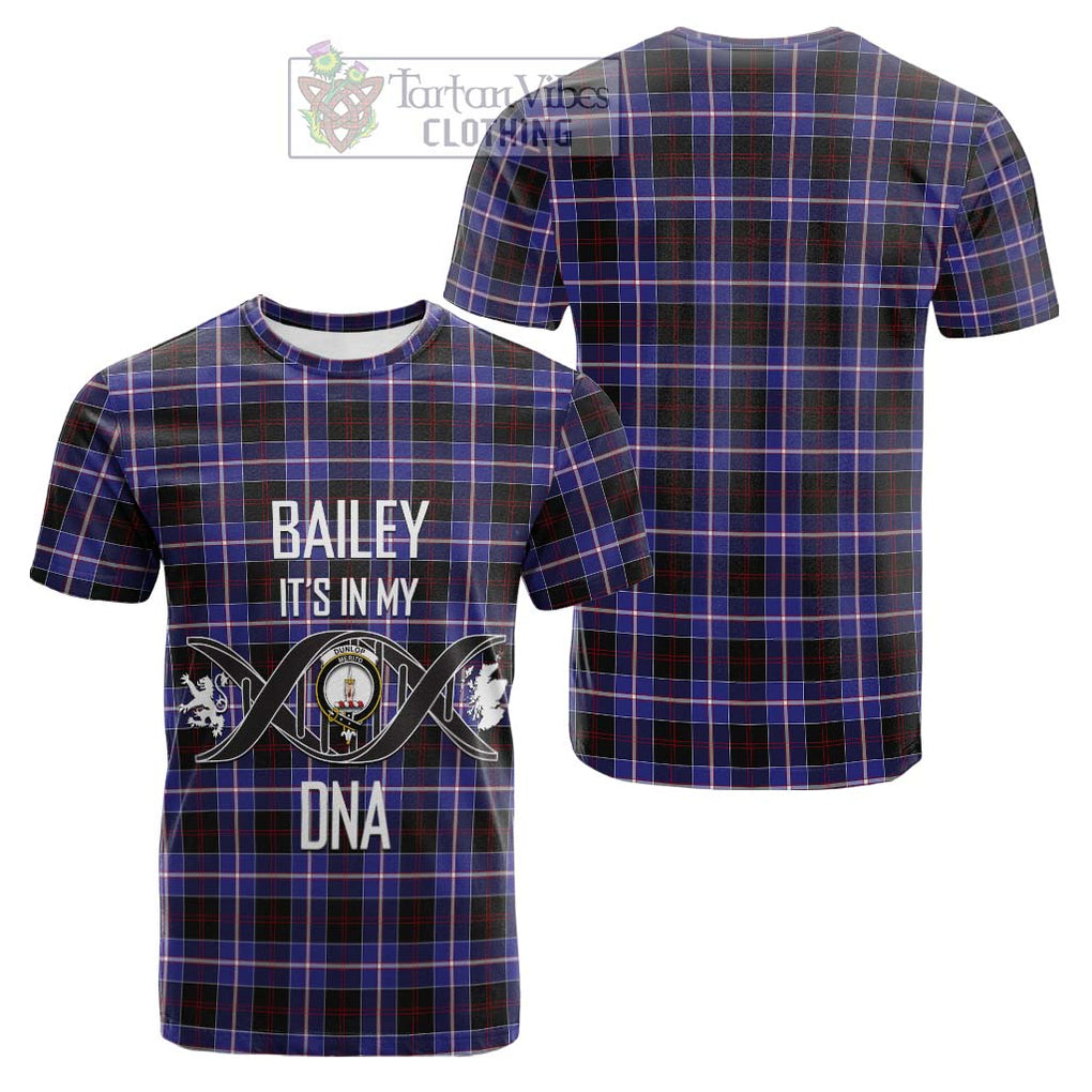 Tartan Vibes Clothing Dunlop Modern Tartan Cotton T-shirt with Family Crest DNA In Me Style