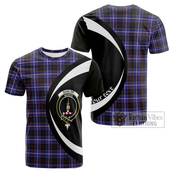 Dunlop Modern Tartan Cotton T-shirt with Family Crest Circle Style