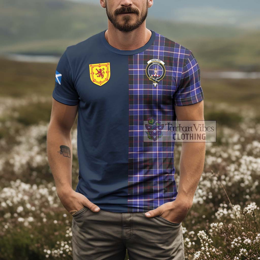 Tartan Vibes Clothing Dunlop Modern Tartan T-Shirt Alba with Scottish Lion Royal Arm Half Style