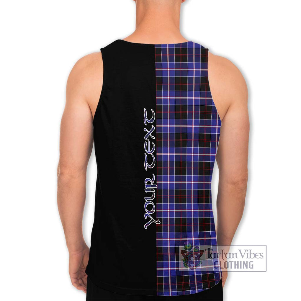 Dunlop Modern Tartan Men's Tank Top with Family Crest and Half Of Me Style - Tartanvibesclothing Shop