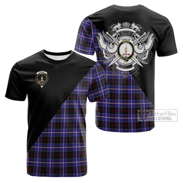 Dunlop Modern Tartan Cotton T-shirt with Family Crest and Military Logo Style