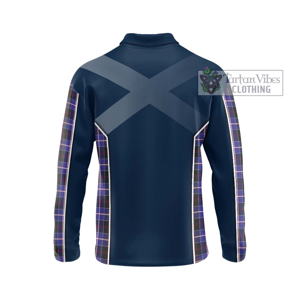 Dunlop Modern Tartan Long Sleeve Polo Shirt with Family Crest and Lion Rampant Vibes Sport Style - Tartan Vibes Clothing