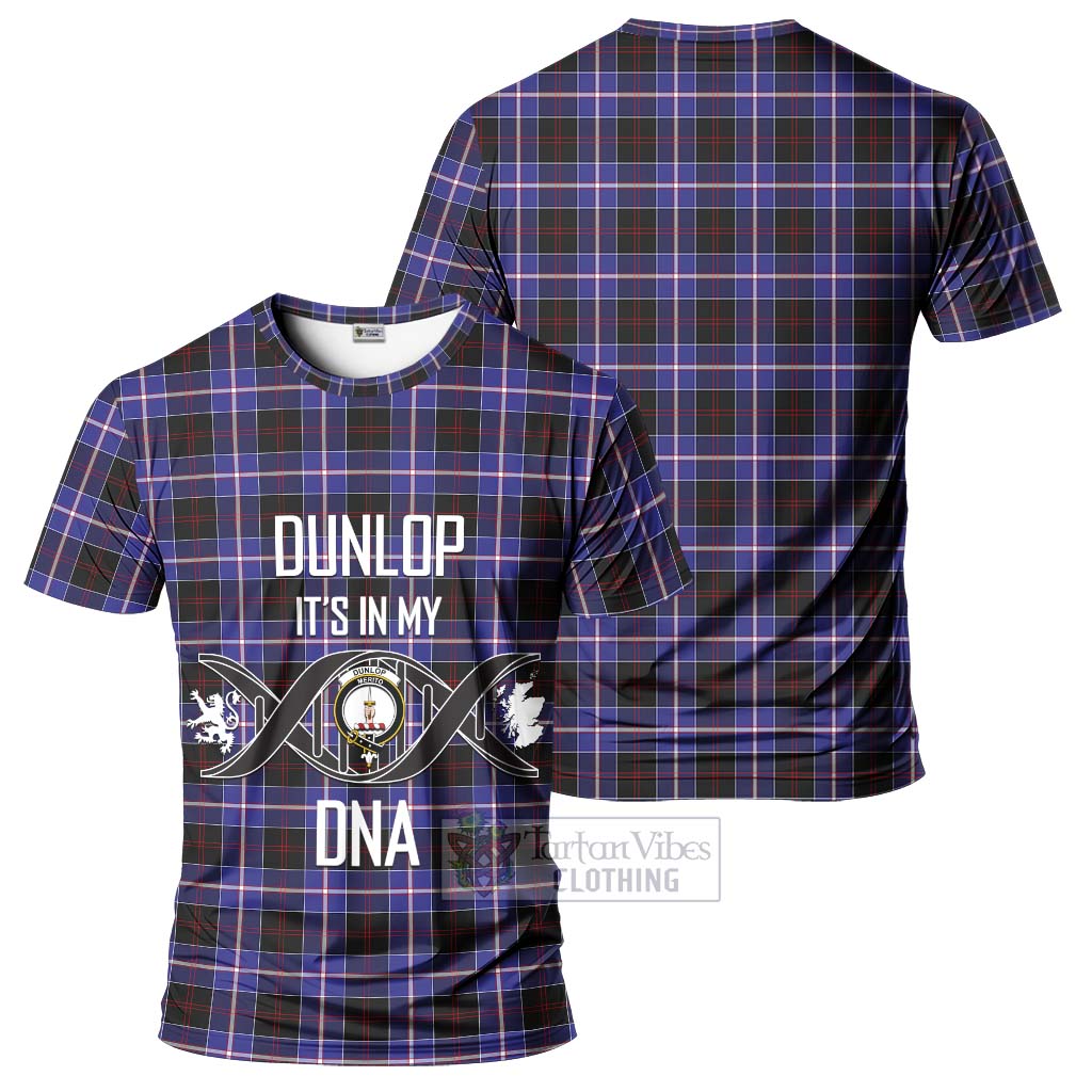 Tartan Vibes Clothing Dunlop Modern Tartan T-Shirt with Family Crest DNA In Me Style