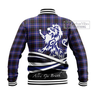 Dunlop Modern Tartan Baseball Jacket with Alba Gu Brath Regal Lion Emblem