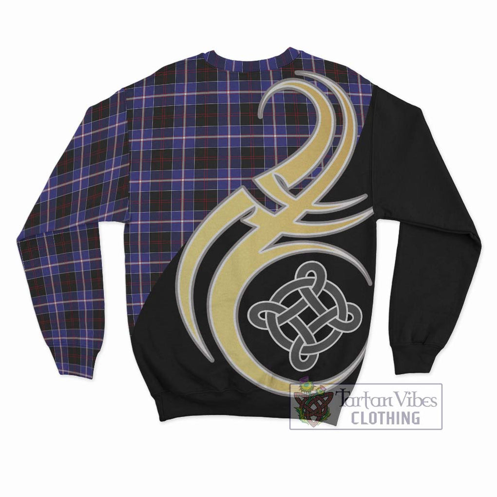 Dunlop Modern Tartan Sweatshirt with Family Crest and Celtic Symbol Style - Tartan Vibes Clothing