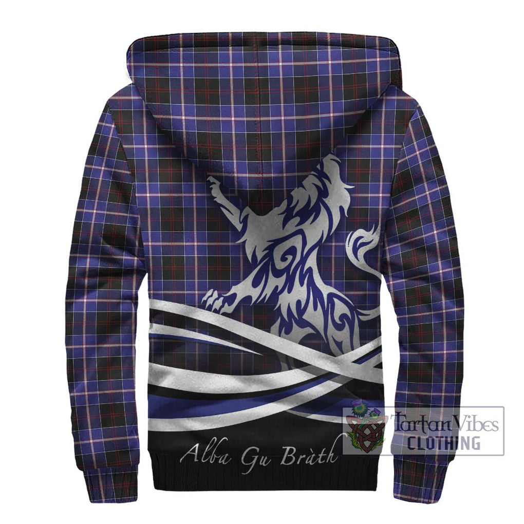 Dunlop Modern Tartan Sherpa Hoodie with Alba Gu Brath Regal Lion Emblem - Tartanvibesclothing Shop