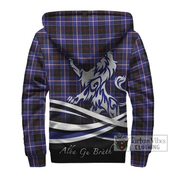 Dunlop Modern Tartan Sherpa Hoodie with Alba Gu Brath Regal Lion Emblem