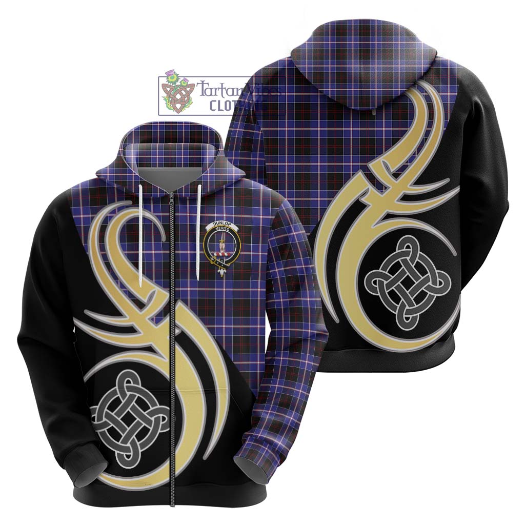 Dunlop Modern Tartan Hoodie with Family Crest and Celtic Symbol Style - Tartan Vibes Clothing