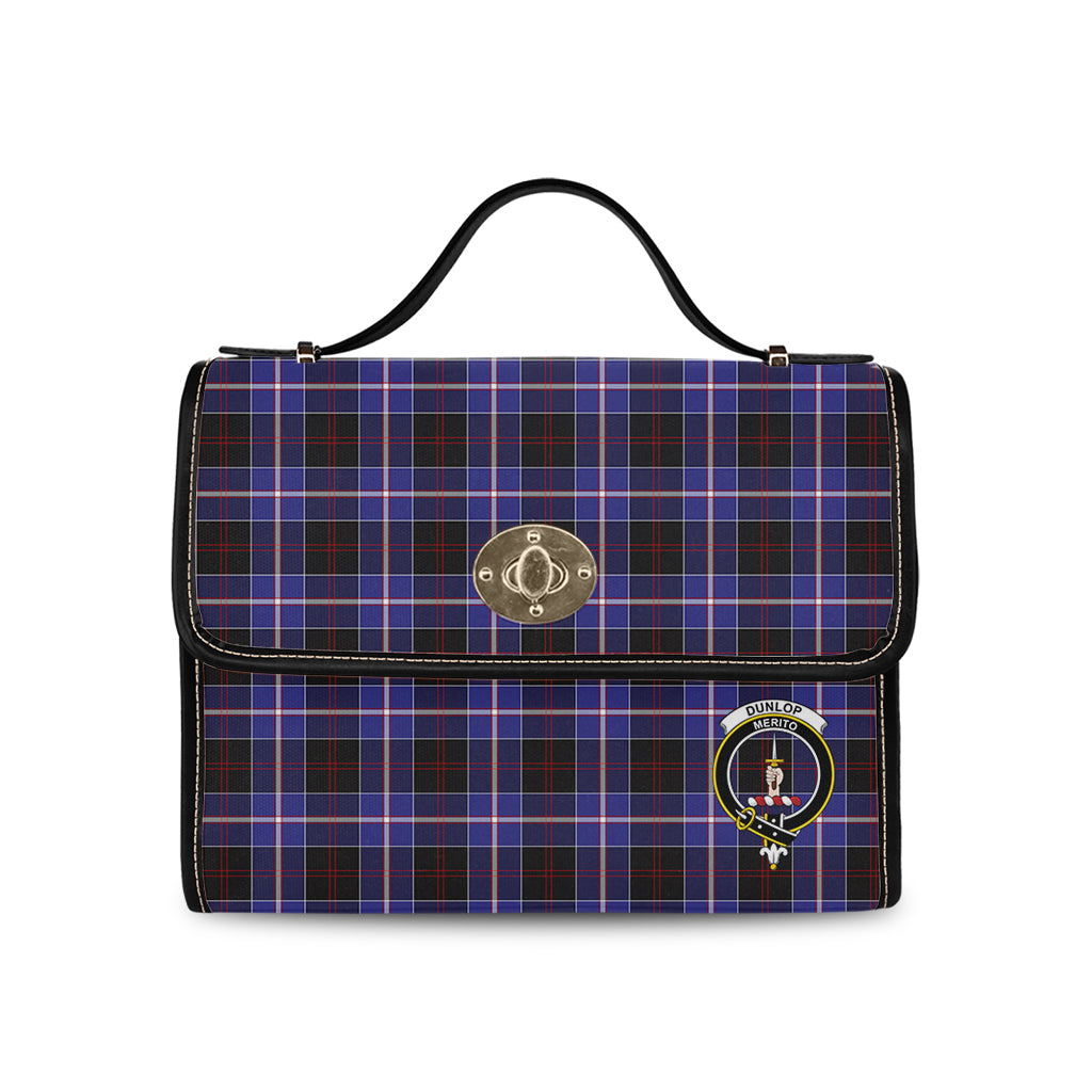 dunlop-modern-tartan-leather-strap-waterproof-canvas-bag-with-family-crest