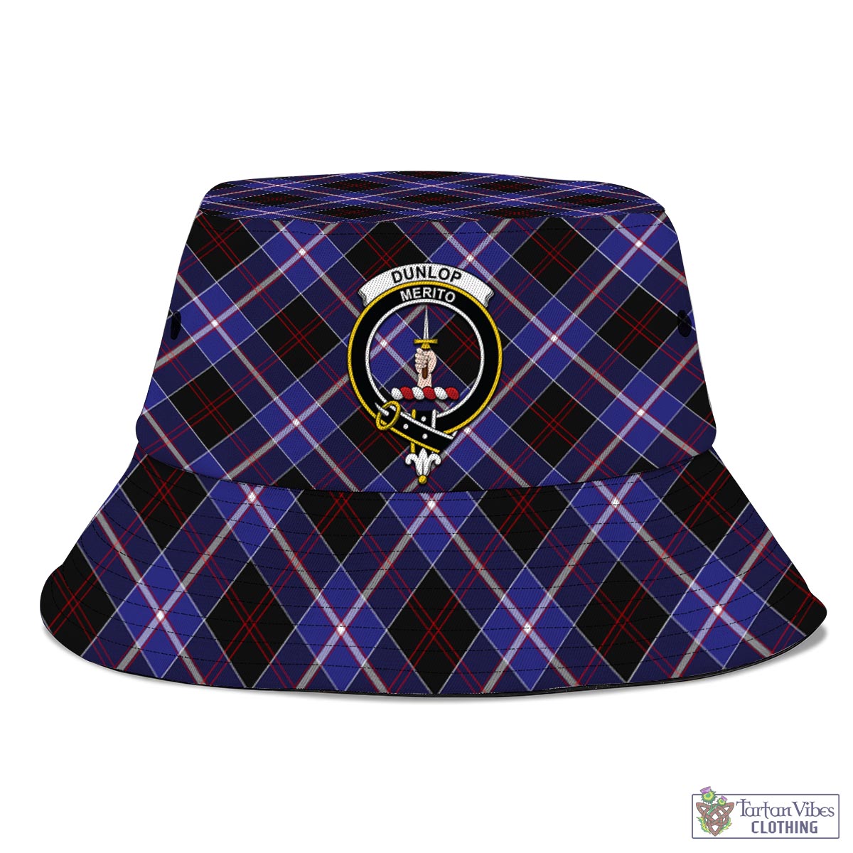 Tartan Vibes Clothing Dunlop Modern Tartan Bucket Hat with Family Crest