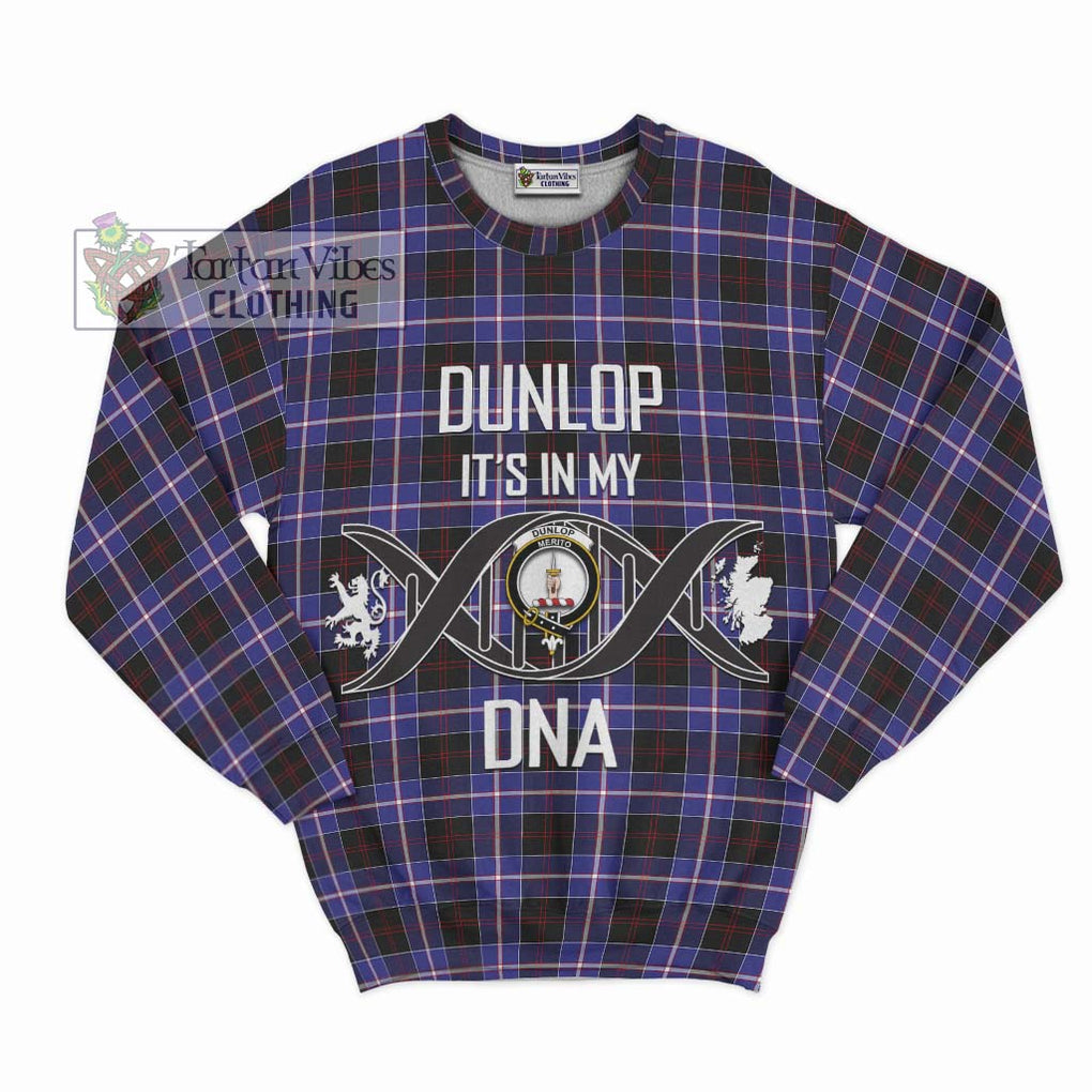 Dunlop Modern Tartan Sweatshirt with Family Crest DNA In Me Style - Tartanvibesclothing Shop