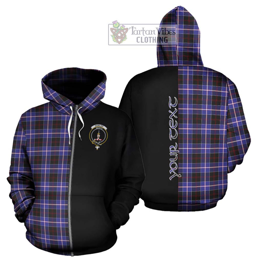 Dunlop Modern Tartan Hoodie with Family Crest and Half Of Me Style - Tartanvibesclothing Shop