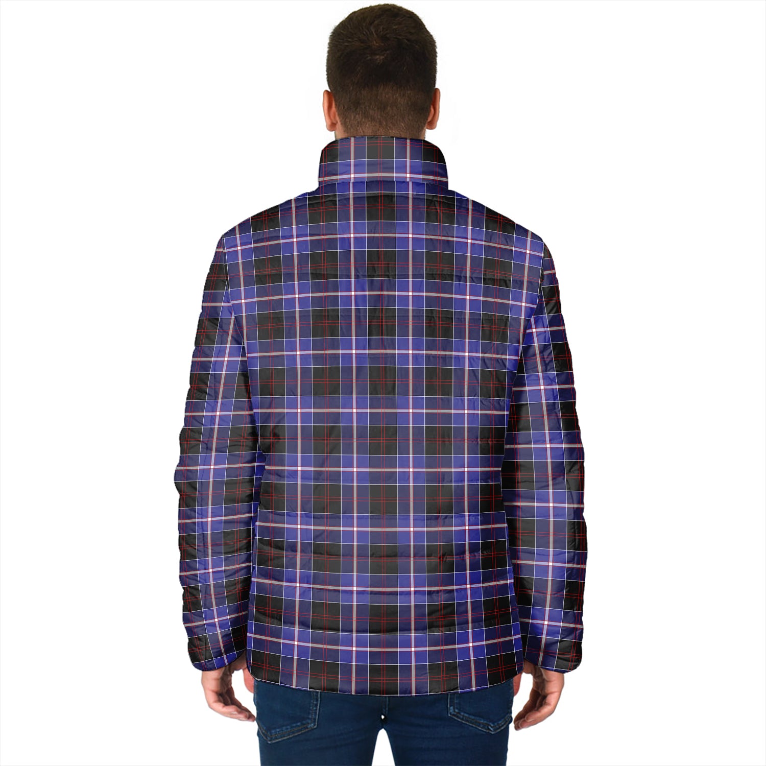 Dunlop Modern Tartan Padded Jacket with Family Crest - Tartanvibesclothing