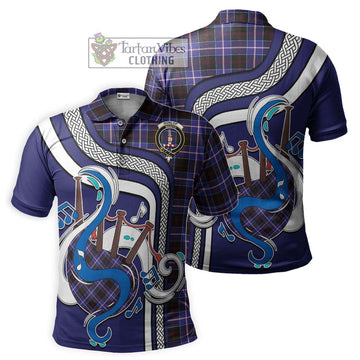 Dunlop Modern Tartan Polo Shirt with Epic Bagpipe Style