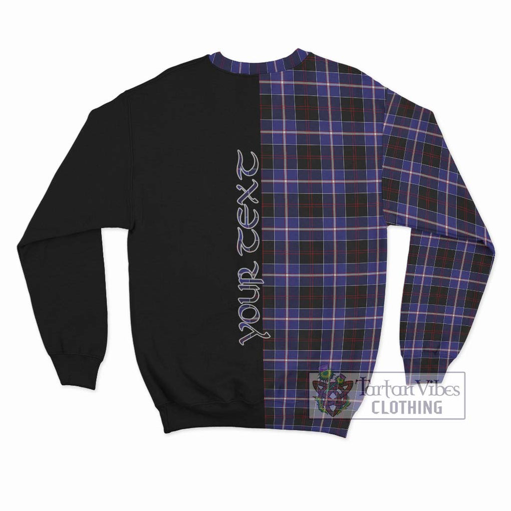 Dunlop Modern Tartan Sweatshirt with Family Crest and Half Of Me Style - Tartanvibesclothing Shop